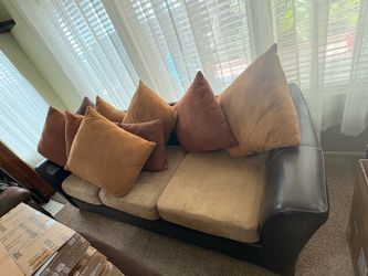 Brown suede couch - 6ft