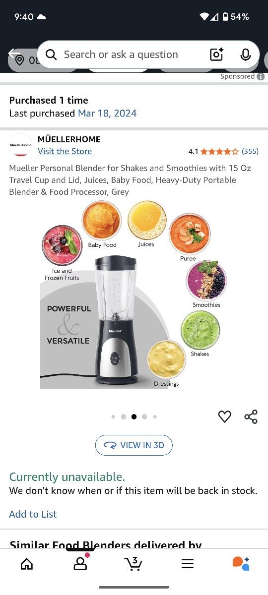 Muller Smoothie Maker - 15$ - Used 6 Months