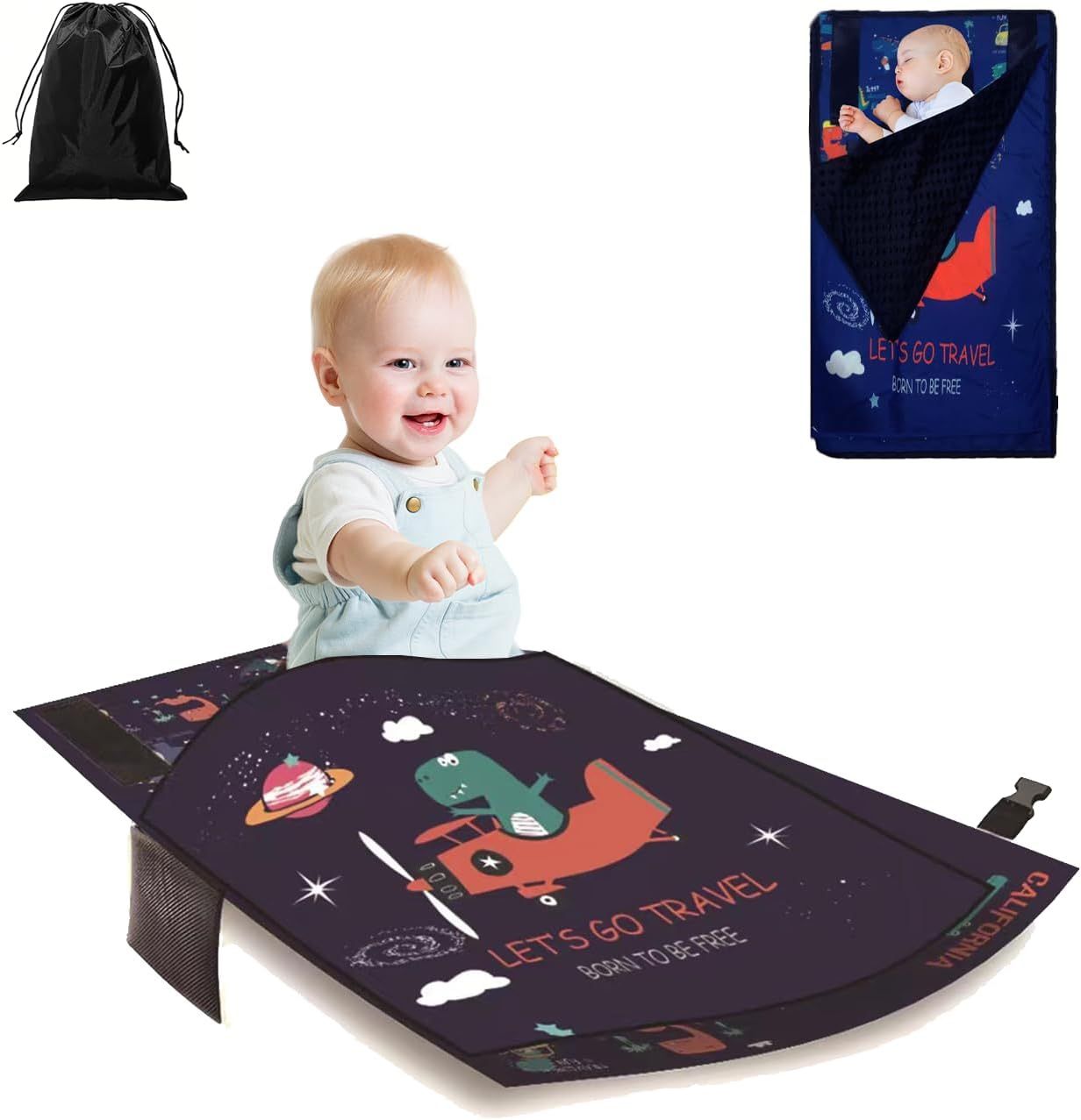 Toddler Airplane Bed, Portable Baby Travel, Built-In Blanket, Travel Essentials for Babies (NEW)