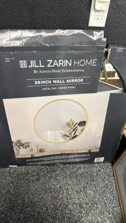 36” black round mirror