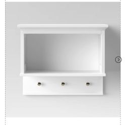 Wall Shelf with Hooks White - Threshold