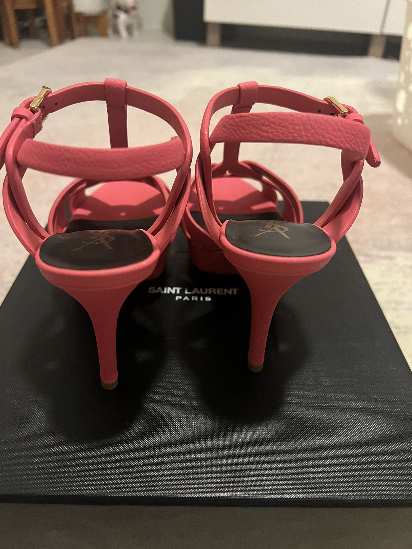 Saint Laurent Mid Heel ,Color: Coral ,Size: 35  Shoes
