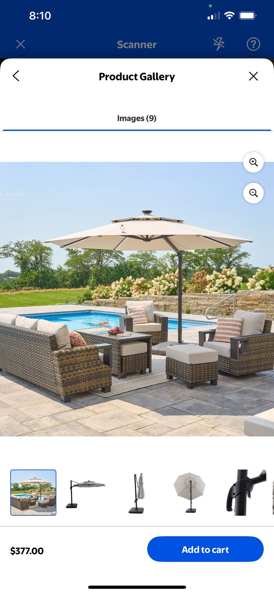 New In Box Patio Umbrella With Base