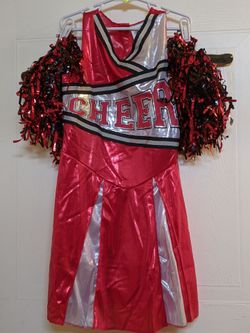 Cheerleader Dress up Halloween costume with pom poms