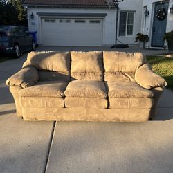 Brown Suede Couch