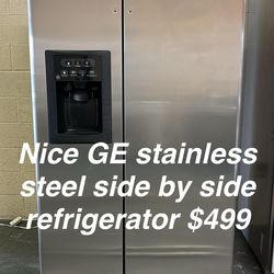 Nice GE Stainless Steel Side By Side Refrigerator