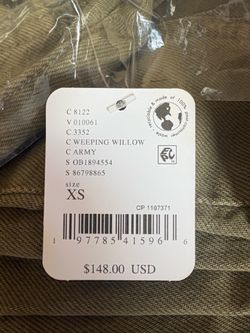 Free People “Good Luck Overall” in “army green” size XS