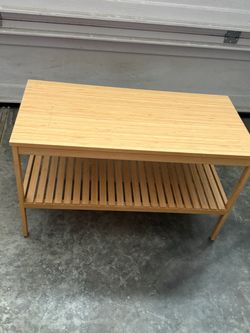 Bamboo Console Table with Lower Shelf