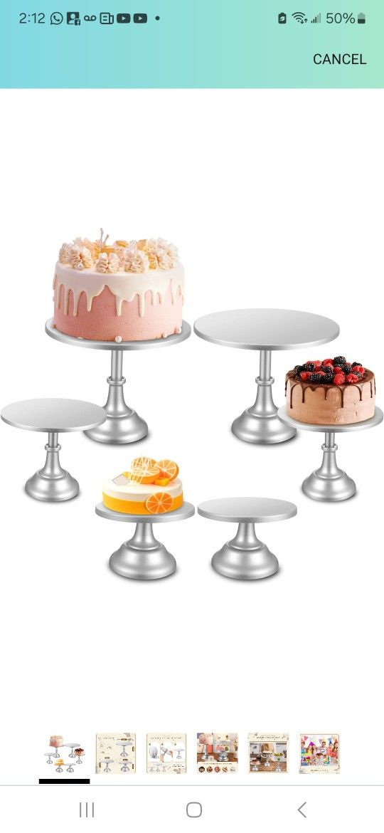 6 Pcs Cake Stand Set Round Dessert Metal Pedestal Cake Stand Table Display Cupcake Table Tall Cake Stands Serving Platter Holders for Wedding Birthday