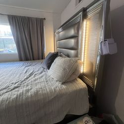 Cal king bed frame with 2 dresses