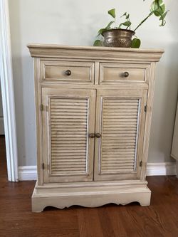 White Stone Wood Cabinet