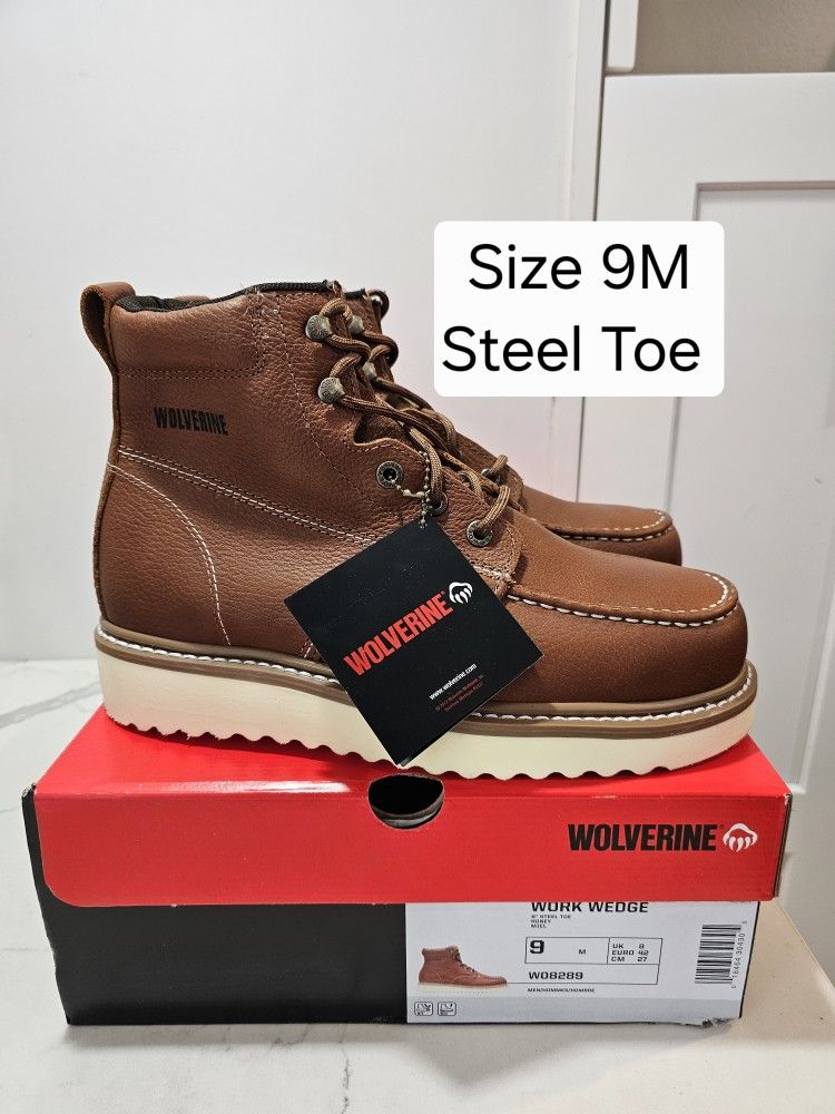 Wolverine Steel Toe Work Boots Sizes 9, 9.5, 10, 11