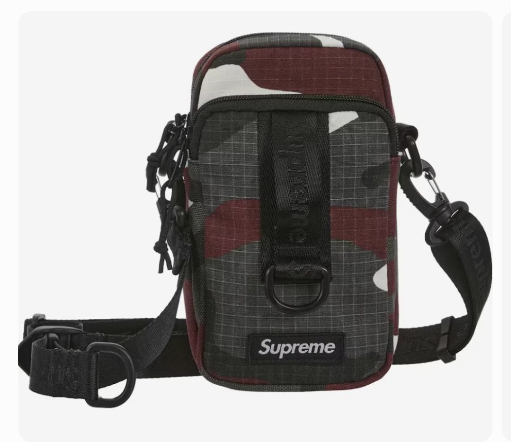 supreme shoulder bag camo ss26 + two supreme stickers