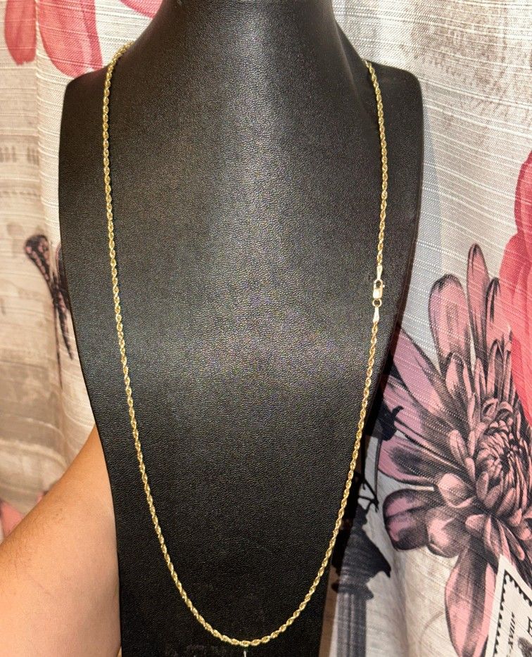 14k yellow gold rope chain 24 inches 
