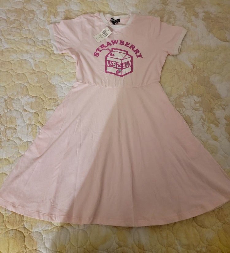Strawberry Milk Pink Dress w/ Pockets!!