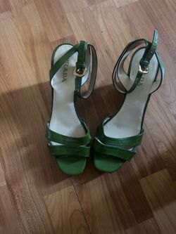 Prada patent leather wedges