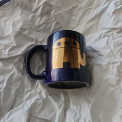Republican Navy Blue Mug With Gold Elephant Print