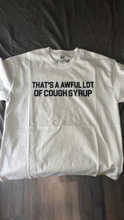 white awful lot of cough syrup t-shirt, size S