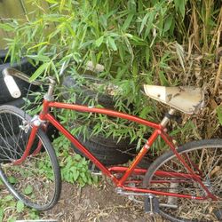 Vintage 1950s men's red Drake cruiser bicycle bike project