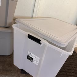 2 Large 156 Quart Airtight Storage Bins With Lids From The Container Store