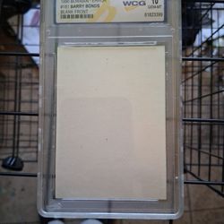 1990 Bowman Barry Bonds Error Card Graded 10 Blank Front
