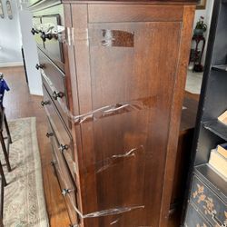 Solid Brown Wood 6 drawer Dresser