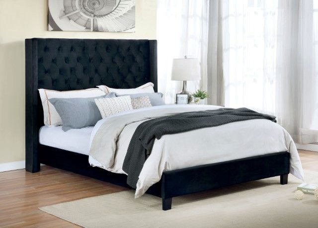 Brand New Black Velvet Queen Size Bed Frame