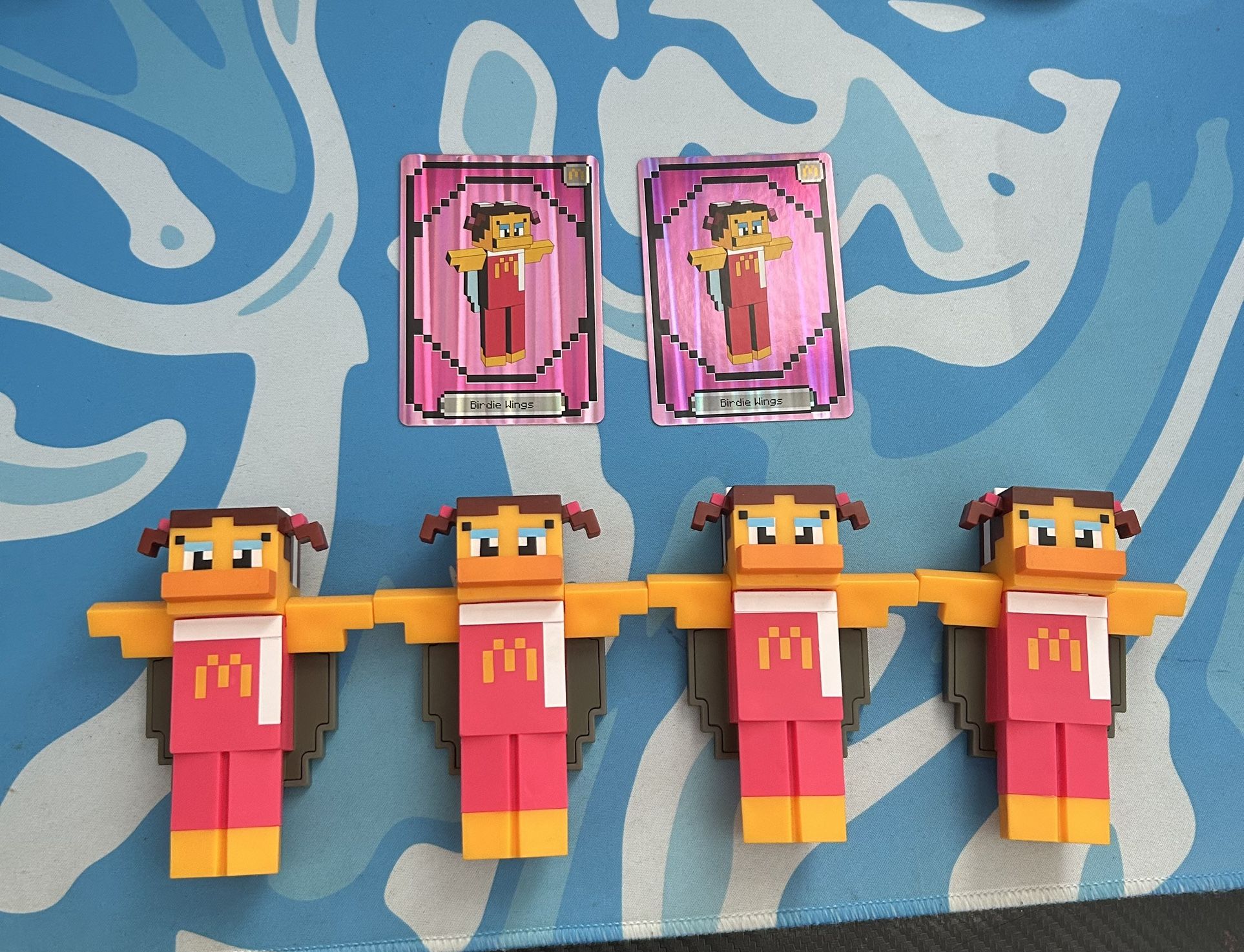 4 Minecraft Birdie McDonald’s Toys + 2 Unused Skin Codes