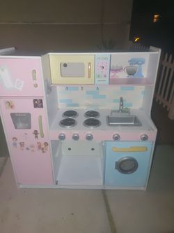 Kids Wooden Play Kitchen Set