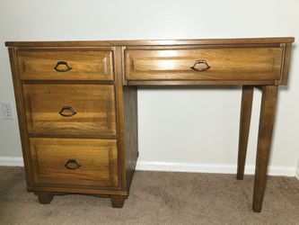 Vintage Solid Wood Golden Honey Desk