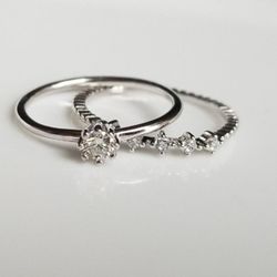 Moissanite diamond Ring Set