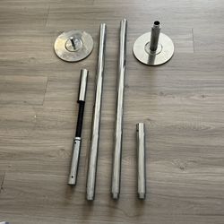 9.25 (adjustable) Dance Pole Professional Static Spinning Silver 