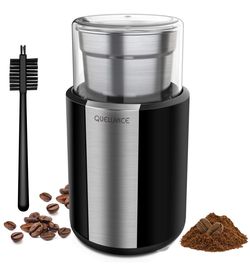 Electric Coffee Grinder, Stainless Steel Blades Coffee and Spice Grinder with 2.5 Ounce Removable Cup