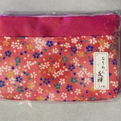 New-Japanese Chirimen Makeup Bag Made With Kimono Fabric 