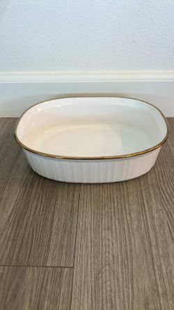 🍲 CorningWare French White Gold Trim Oval Casserole Dish – F-2-B (2.8L)