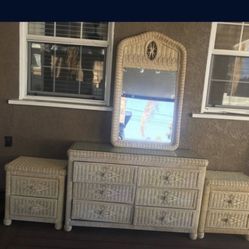 Vanity Dresser With Nightstands And Mirror -NEEDS TO GO 