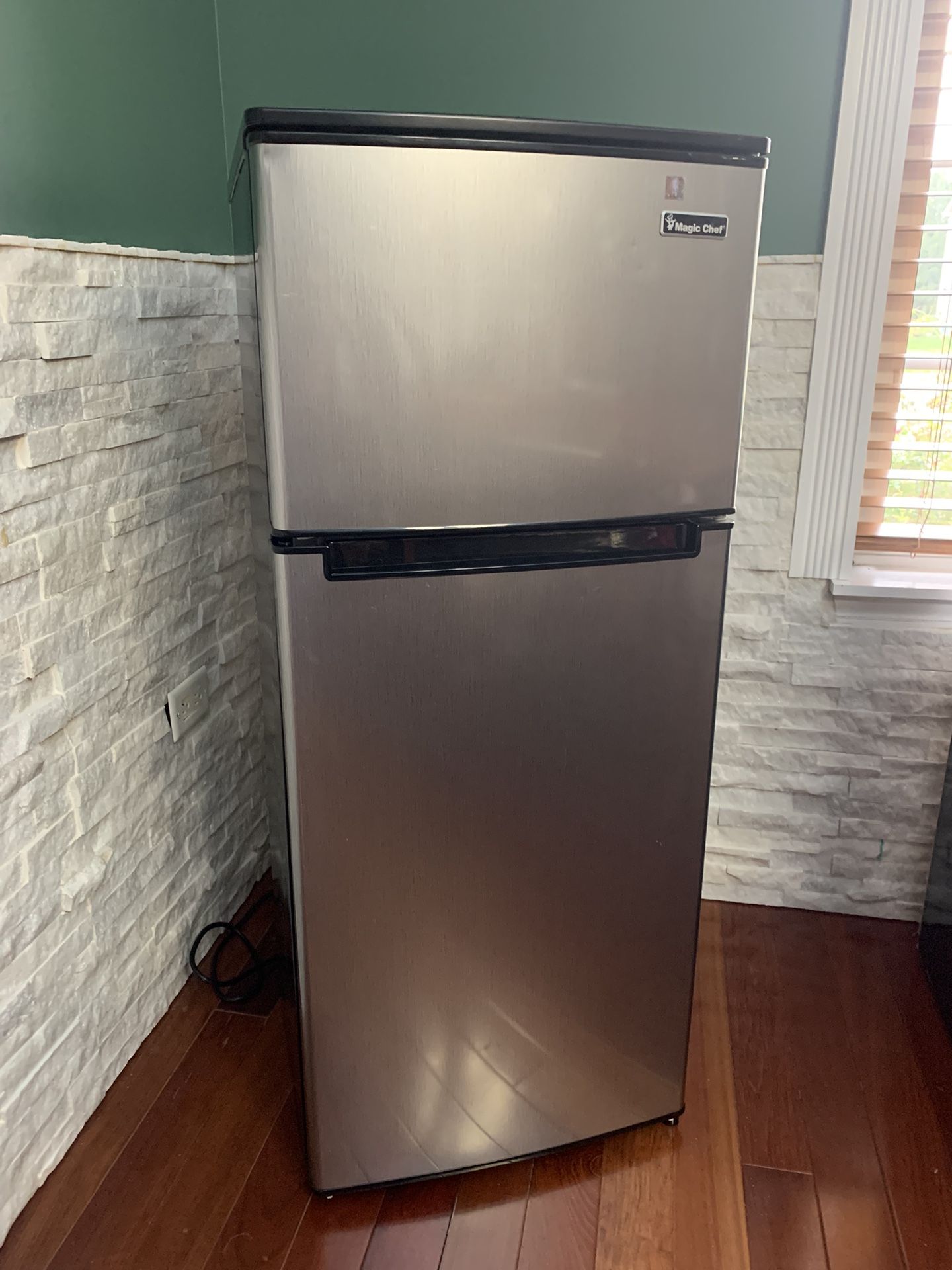 4.5 cu. ft. 2 Door Mini Fridge in Stainless Look with Freezer