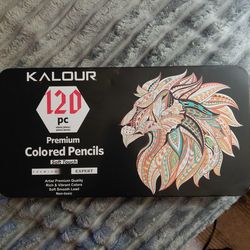 Kalour 120 piece premium colored pencils in metal box. New never used