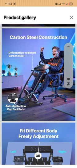 Racing Wheel Stand, Adjustable & Foldable Simulator Stand for Logitech G29 G27 G920 G923, Thrustmaster T300RS T300GT T248 TS-PC TSXW Gaming Cockpit,Pe