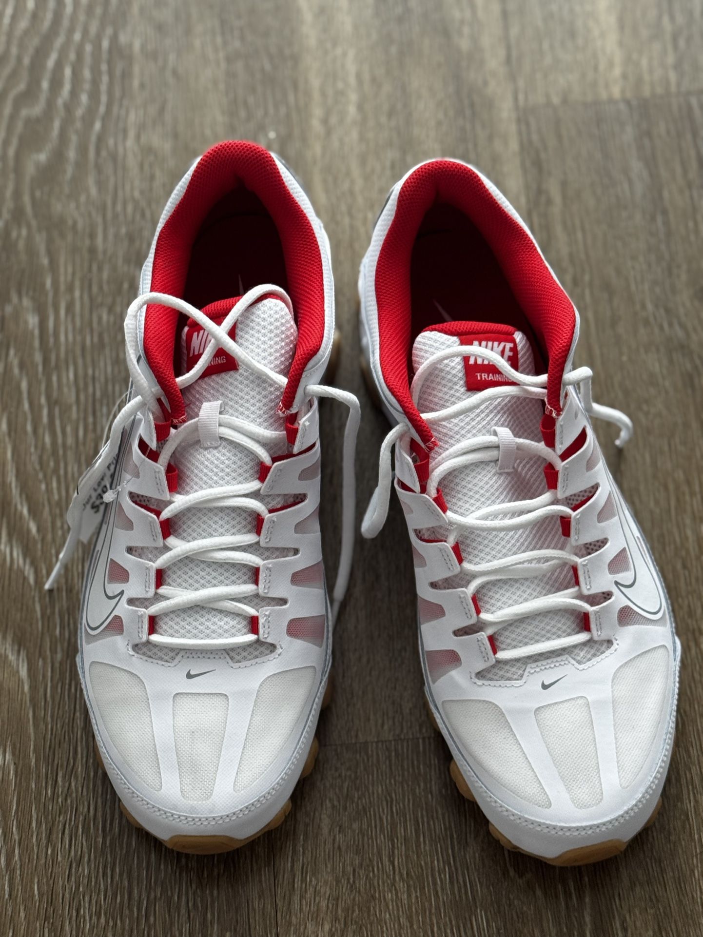 Red And White Nike Shoes Good For Running And A Lot Of Thing