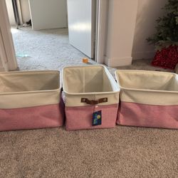 Large Fabric Storage Baskets for Shelves 3 Pack, 15x11in Closet Storage Bins for Shelves, Cloth Baskets for Organizing,