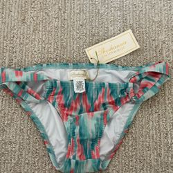 Shoshanna Swimwear Bikini Bottom – Ruched Sides – Multicolor Print – Size P