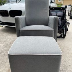 Swivel Rocking Nursery Chair With Ottoman 