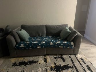 Gray Microfiber Two-Seat Sofa