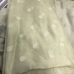(4)84x60 Celery Green Polka Dot Sheers