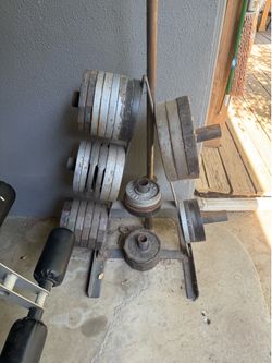 Weight Plates With Tree Stand 280lbs Total