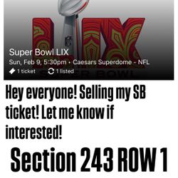 *** Super Bowl LIX Ticket ***
