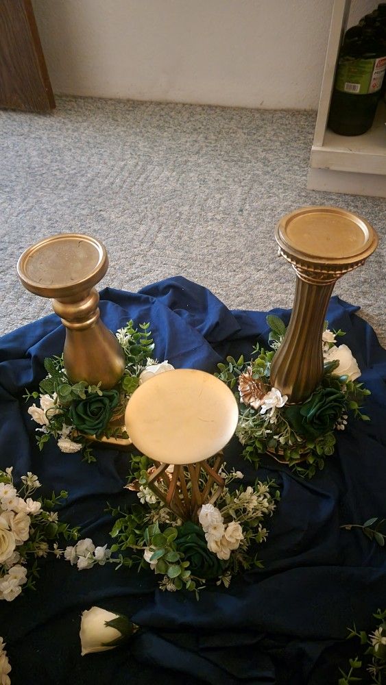 17 Various S8ze Candleholders W Or W/O Flowers