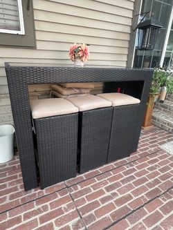 Patio Table with Barstools