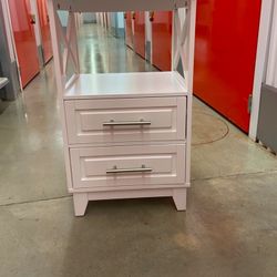Decorative White , 1 Shelf Storage Cabinet With 2 Drawers 